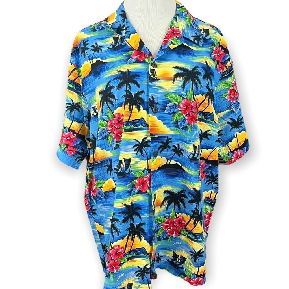 Vintage Howie Hawaiian Sunset Cotton Shirt L